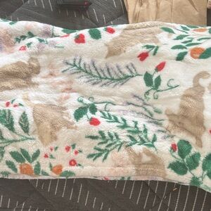 Holiday Editions Festive Blanket with Green and Red Design